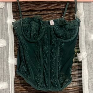 Emerald green Urban Outfitters corset top size medium